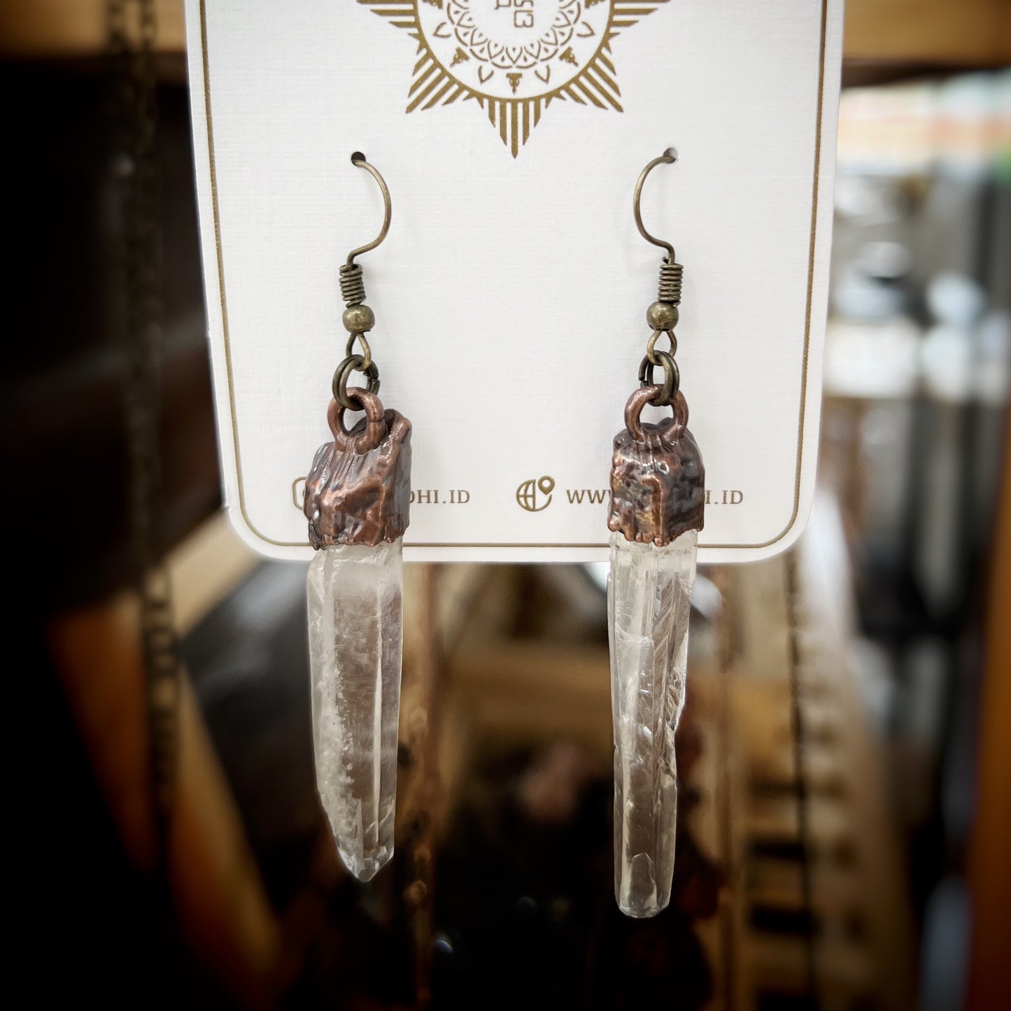 Clear Quartz Point Earrings